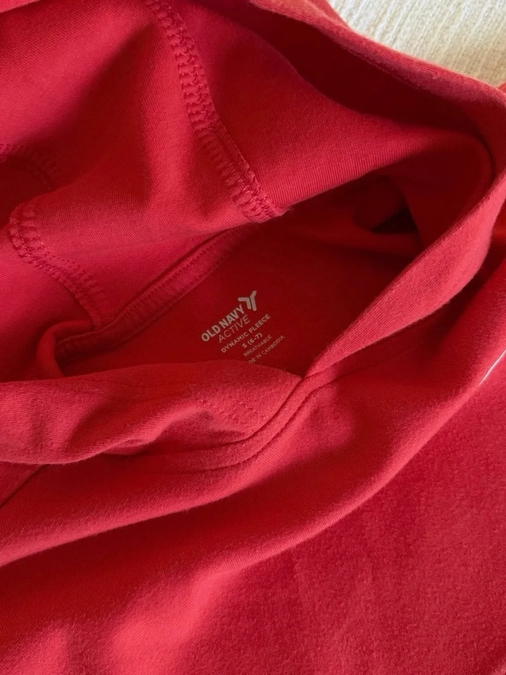 Old Navy Red Hooded Sweatshirt with White Piping